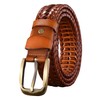 Ulterra Men's Genuine Leather Belt, Braided Gift Box, Casual, Mesh,