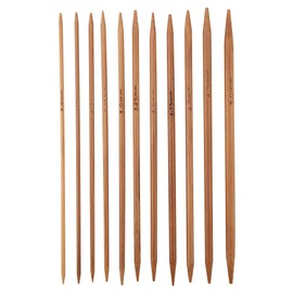 Knitting, Bamboo Double Pointed Knitting Needles Set 11 Sizes (5.1in/13cm) Set of 11 Carbonized