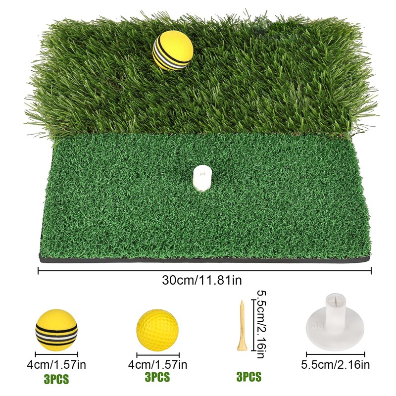 Golf Hitting Mat,Portable Golf Strike Mat With Antislip Rubber Base,