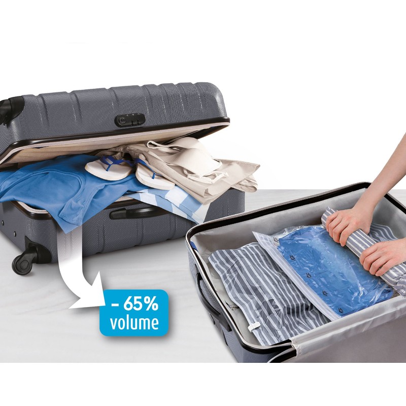 DOMO PAK LIVING Vacuum Bag Travel 50l 2pcs in Transparent,