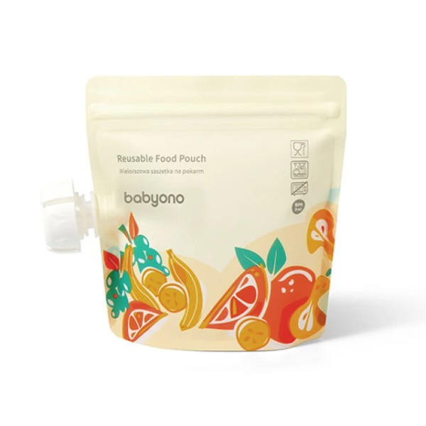 Babyono Reusable Food Pouch 150ml 5s