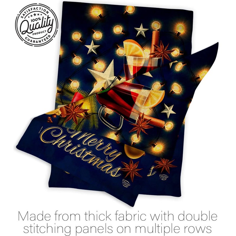 Ornament Collection Christmas Wishes Burlap Garden House Flag-Kit Winter Santa