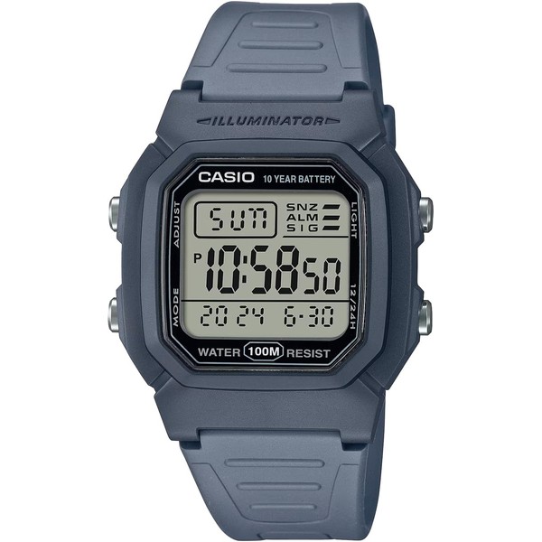Casio W-800 Series Standard Digital Men's Watch, Blue-gray W-800H-2AV