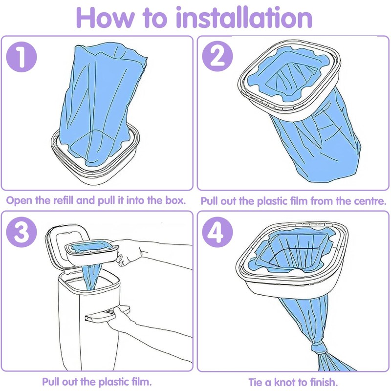 Xrten Litter Refills Bag,Blue Garbage Bags,10 Pack 15 Ft Replacement,Suitable