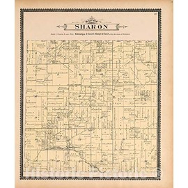 Historic 1895 Wall Map - Standard Atlas of Washtenaw County, Michigan : Including a plat Book of The Villages, Cities and townships of The County, map of The State - Map of Sharon 20in x 24in