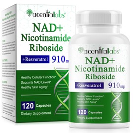 NAD Resveratrol+ Trans | 910mg+120 Capsules | Advanced Formula | NAD Resveratrol Supplement | Immune & Energy Support, Skin & Overall Health