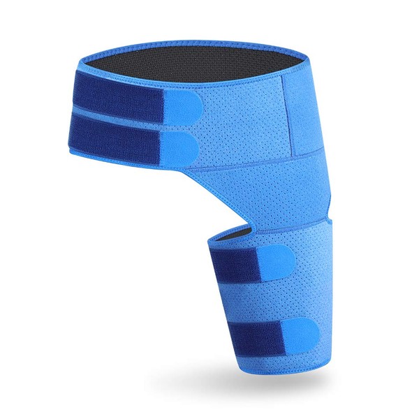Hip Thigh Brace, Groin Brace, Hip Support, Improved Elastic Band, Double Pressure, Non-Slip, Breathable Waist Leg Protection for Joint Pain