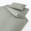 MUJI 84232831 Washed Futon Sheets, S, Shallow Fitted Sheet, Green