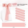 Pesonlook 100Pcs Satin Chair Sashes Ties, Rose Gold Satin Chair