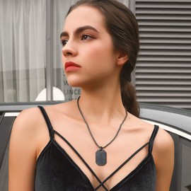 U7 Chain Necklace Men Miraculous Medal Catholic St Christopher Saint Protect Us