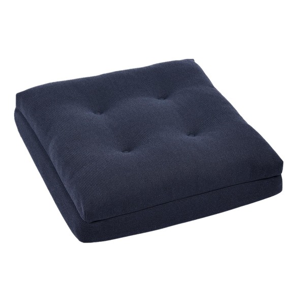 Baibu Home Seat Cushion, Memory Foam + High Resilience, Chair Cushion, Thick, Zabuton, Floor Cushion, Washable, Floor Standing, 1.6 in (42 mm) Shape, Stylish, New 3 Layer Structure, Navy