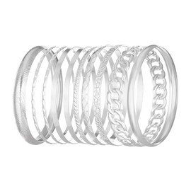 TOFBS Women's 10 Pieces Gold Link Bracelet Elegant Retro Stacking Bracelets Set Bracelets Women Chain Bracelet Fashion Jewellery Bangle Creative Gift, Lega, Lega