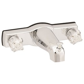 Empire Faucets J68 RV Metallic Chrome Tub/Shower Diverter Faucet with Crystal Handles 8" - Includes Shower Kit