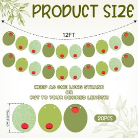 Epakh 12 ft Martini Theme Garland Banner Olive Green a Tiny Bit Older Cocktail Party Banner Decoration for Bachelorette Wedding Bridal Baby Shower Bridal Birthday Party Supplies