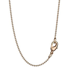 NKlaus Elegant Ball Chain Round 925 Silver 1.2 mm Wide Necklace Thin, Gold