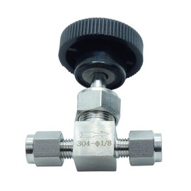 CDQBWKJGFJ 1 Piece Stainless Steel 304 1/8" Tube OD Double Ferrule Compression Fitting Instrument Needle Valve