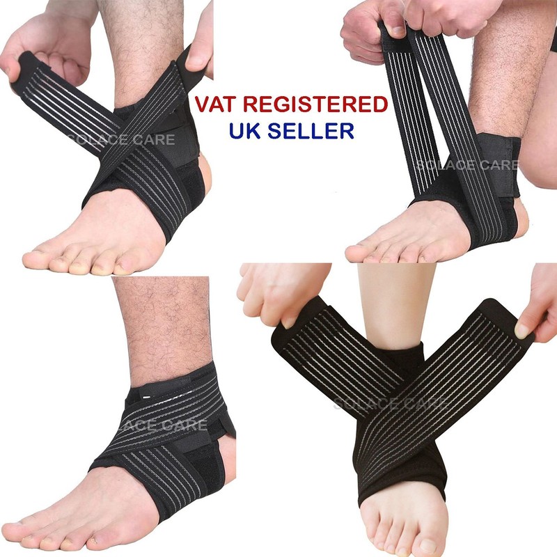 Solace Care Neoprene Ankle Stabiliser Support Wrap with Adjustable Compression