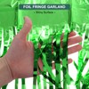 MECCANIXITY Foil Fringe Garland 10Ft Green Metallic Tinsel Streamers for