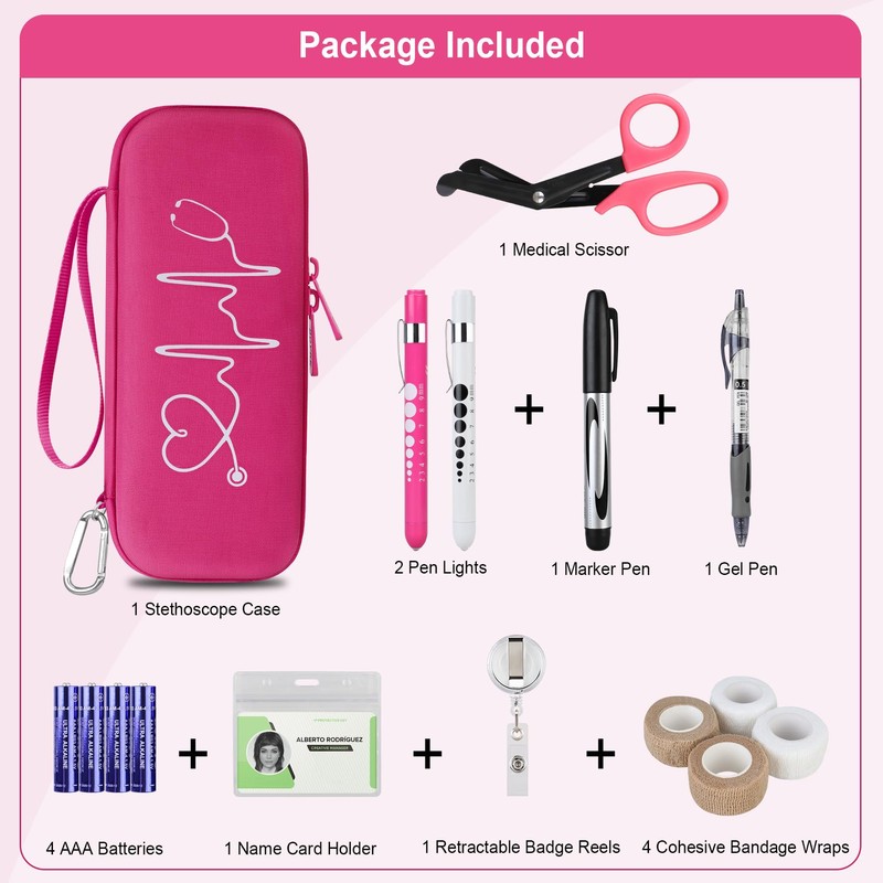 BOVKE Stethoscope Case Set Nurse Tool Kits Carrying Bag Case
