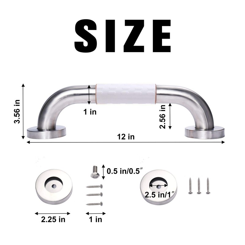 Shower Grab Bars for Seniors 12 Inch, Grab Bars for