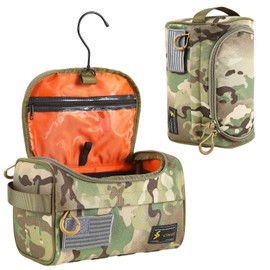 Tactical Toiletry Bag for Men, EDC Military Tool Bag, Camping Cosmetic Bag, Shaving Travel Bag for Toiletries, CP, Tactical