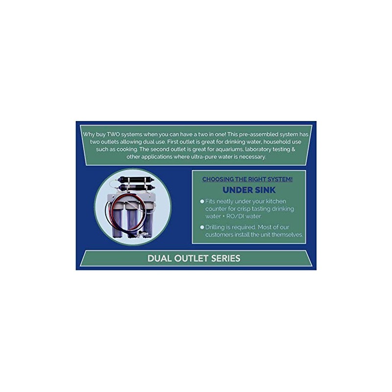 Reverse Osmosis Water Filter System DUAL OUTLET RO/DI | 100