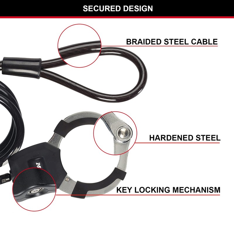 Master Lock Cable Lock with Key 1m Ideal for Scooter