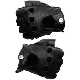 PEARLWOOD Mens Jenson Drivers Leather Goat Leather Gloves, Black (200)