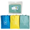 ASHLEY HOUSEWARES Recycling Bags Sacks, Colour Coded, Attaches together, set