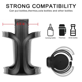 Accmor Stroller Cup Holder, Universal Cup Holder for Uppababy, Nuna, Doona Strollers, 360 ° Rotatable Bottle Holder for Stroller, Bike, Wheelchair, Walker, Scooter