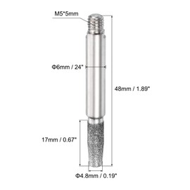 PATIKIL 3/16 Inch Diamond Chainsaw Sharpener, 5 Pack Sharpening Stone Polishing Grinding File Tool for Hand Crank Chainsaw, Silver