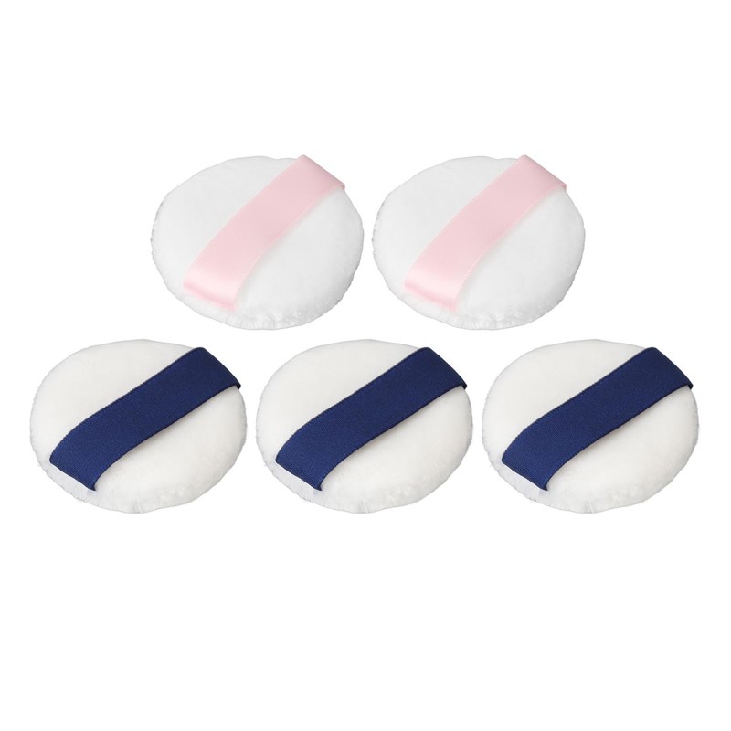 5pcs Face Powder Puff Double Sided Raised Pile Soft Skin