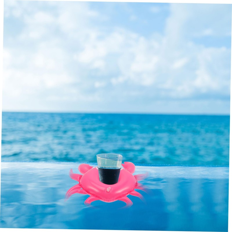 ORFOFE 4pcs Inflatable Drink Holder Cartoon Cup Floats for Pool