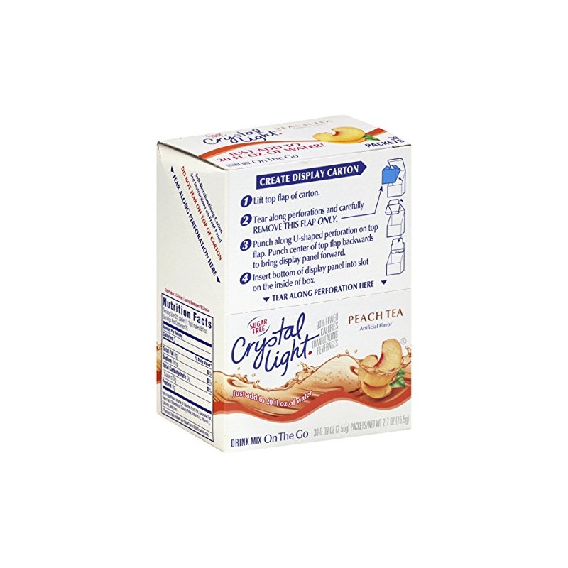 Crystal Light On-The-Go Drink Mix, Peach Tea (Pack of 90)