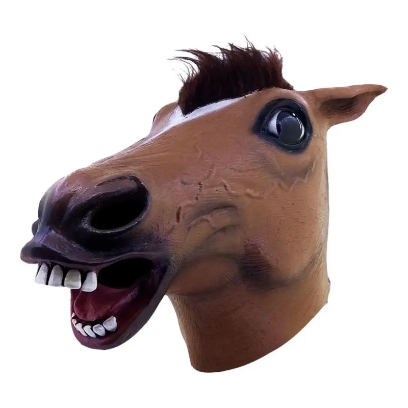 Máscara Caballo Brown Horseman Animales Halloween Ghoulish Color Café