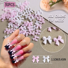 FSpronail Bow Nail Charms 3D Flowers for Nails Gems and Rhinestones Set AB Crystals Rinestone Nail Jewels for Nail Art Decoration with Tweezer