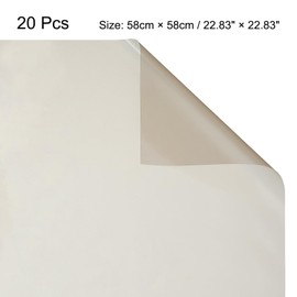 MECCANIXITY 20 Pcs Light Brown Clear Flower Wrapping Paper 23x23 Inch Clear Gift Wrap Paper Sheet for Gift Baskets Waterproof Florists Wrapping Paper for Flower, Gift Box Packaging