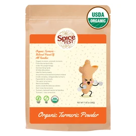 SPICE FEST Organic Turmeric Powder, (7.0 Ounces) Ground Tumeric Root Powder, Healthy, Curcumin Rich, Non GMO, All Natural, Traditional Vietnamese Spice, USDA Certificate
