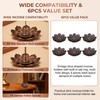 6Pcs 2.28 Inch Black Lotus Shape Zinc Alloy Incense Stick