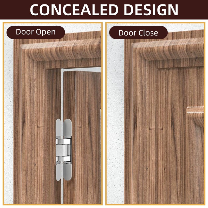 6 inch Hidden Door Hinges Invisible Hinges, 2 Pack Heavy