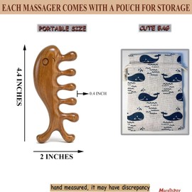 Moreinday Wooden Massage Comb, Wooden Scalp Massager, Scalp Gua Sha for Stress Relax, Loc Comb for Sisterlocks - Green Sandalwood