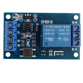 HALJIA 12V Single Button Bistable Relay Module Car Modification Switch One Button Start and Stop Self-locking Power Supply Relay Board