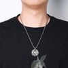 HZMAN Viking Vegvisir Norse Compass Stainless Steel Necklace Double-Sided Hollow