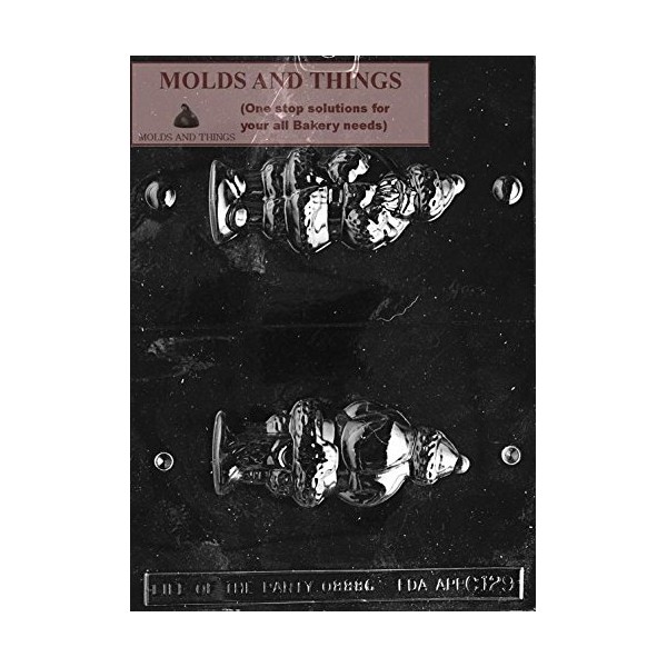 3D SANTA SACK ON BACK chocolate candy mold with ©