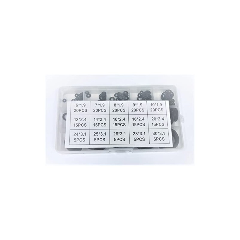 VEDA 200 Pcs 15 Different Sizes Nitrile Sealing Ring Set