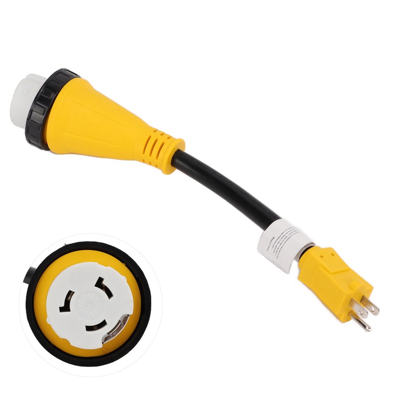 RV Plug Adapter Twisting Locking Receptacle Easily Carry Safety 15A