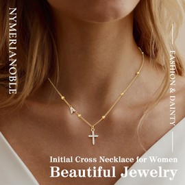 Nymerianoble Cross Necklace for Women Gold Necklaces Gifts for Mother in Law Initial K Necklaces for Gls Cross Pendant Necklace Gold First Communion Gifts Womens Fashion 2025