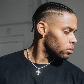 ChainsHouse Women's Earrings Gold Stainless Steel Chain Huggie Hoop Earrings Gold Hoop Earrings Men's Punk Statement Earrings Jewellery Accessories, Stainless Steel