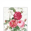 20 Cocktail Napkins Amber Red/Pink Flowers - Plants Collection Approx. 25 cm 3-Ply / Party Table Decoration