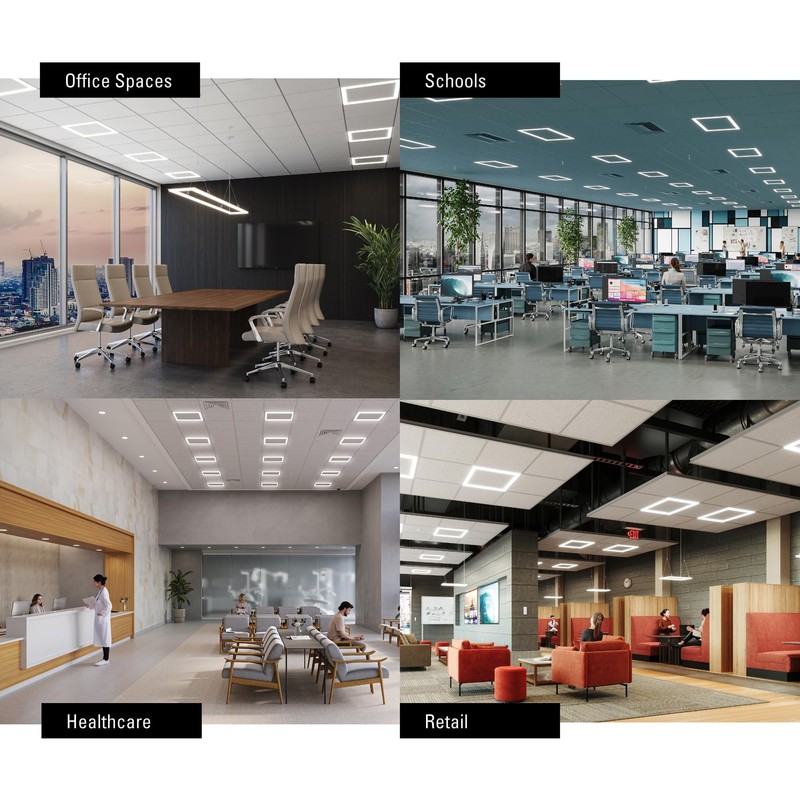 Metalux 2x4 LED Ceiling Grid Light w/CCT & Lumen Select,